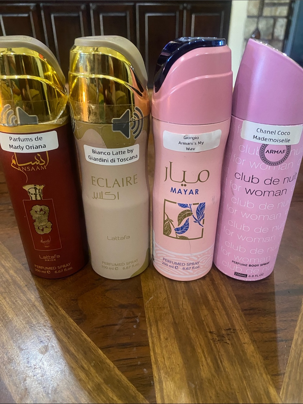 Four (4) Bundle of Perfume sprays - Eclaire, ansaam, mayor and club de nuit